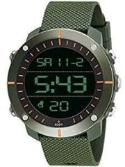 EDDY HAGER Analogue Digital Men's Watch Black Dial Green Colored Strap
