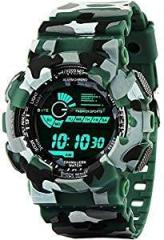 Emartos Fashion Digital Men's & Boy's Watch Black Dial, Green Colored Strap