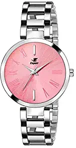 Analog Stainless Steel Pink Dial Girl's and Women's Watch ManishaPink0507