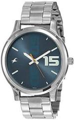 Fastrack Blue Dial Silver Band Analog Stainless Steel Watch For Men NR38051SM05