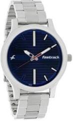 Fastrack Fundamentals Analog Stainless Steel Blue Dial Silver Band Men's Watch NN38051SM03/NR38051SM03