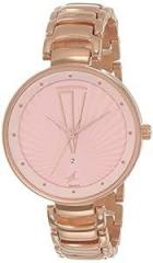 Fastrack Ruffles Analog Pink Dial Rose Gold Band Women's Stainless Steel Watch 6216WM01/NR6216WM01