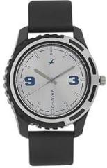 Fastrack Silver Dial Black Band Analog Plastic Watch For Men NR3114PP02