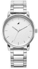 Fastrack Silver White Dial Analog Watch for Men 3278SM04