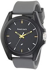 Fastrack Tees Analog Grey Dial Unisex Adult Watch 68011PP08