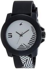 Fastrack Unisex Plastic Analog White Dial Watch Ng38021Pp10W / Ng38021Pp10W/Ng38021Pp10C, Band Color Black