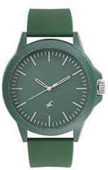 Fastrack Unisex Silicone 38024Pp26 Minimalists Analogue Watch &, Band Color Green, Dial Color Green