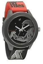 Fastrack Unisex Silicone Analog Black Dial Watch 38003Pp25, Band Color Red