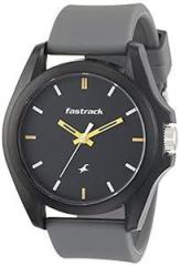 Fastrack Unisex Silicone Analog Grey Dial Watch 68011Pp08/Nr68011Pp08, Band Color Multicolor