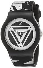 Fastrack Unisex Silicone Analog White Dial Watch 9915Pp90/9915Pp90, Band Color Black
