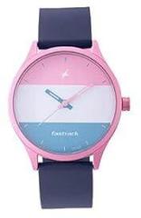 Fastrack Unisex Silicone Blue Dial Analog Watch 68031Ap03, Band Color Blue