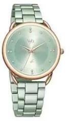 Fastrack Vyb Quartz Analog Mint Green Dial Stainless Steel Strap Watch for Women FV60007KM02W