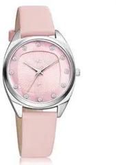 Fastrack Vyb Quartz Analog Pink Dial Leather Strap Watch for Women FV60023SL01W
