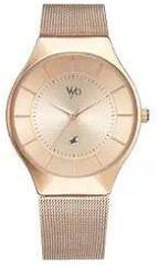 Fastrack Vyb Quartz Analog Rose Gold Dial Stainless Steel Strap Watch for Women FV60002WM01W