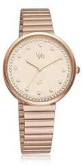 Fastrack Vyb Quartz Analog Rose Gold Dial Stainless Steel Strap Watch for Women FV60003WM01W