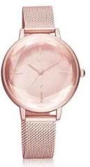 Fastrack Vyb Quartz Analog Rose Gold Dial Stainless Steel Strap Watch for Women FV60010WM01W