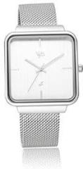 Fastrack Vyb Quartz Analog Silver Dial Stainless Steel Strap Watch for Women FV60012SM01W