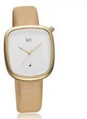 Fastrack Vyb Quartz Analog White Dial Leather Strap Watch for Women FV60018YL01W