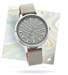 Fastrack Women Leather Grey Dial Analog Watch Nr6207Sl01, Band Color Gray