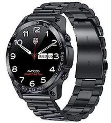 Fire Boltt Dagger Luxe 1.43 inch Super AMOLED Display Luxury Smartwatch, Stainless Steel Build, 600 NITS Brightness with Single BT Bluetooth Connection, IP68, Dual Button Technology Stainless Black
