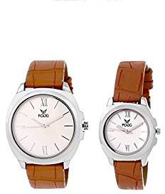 Fogg Analog White Dial Couple Watch Combo 5029 BR