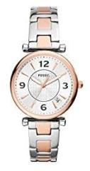 Fossil Carlie Analog Silver Dial Women's Watch ES5156