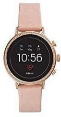 Fossil Gen 4 40mm, Rosegold Ventura Leather Touchscreen Women's Smartwatch with Heart Rate, GPS, Music storage and Smartphone Notifications FTW6015