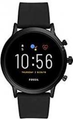 Fossil Gen 5 44mm, black Carlyle Silicone Touchscreen Men's Smartwatch with Speaker, Heart Rate, GPS, Music storage and Smartphone Notifications FTW4025