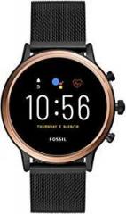 Fossil Gen 5 44mm, black Julianna Stainless Steel Touchscreen Women's Smartwatch with Speaker, Heart Rate, GPS, Music storage and Smartphone Notifications FTW6036
