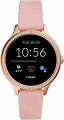 Fossil Gen 5E Women's Smartwatch with Silicone strap, Full Touch, AMOLED screen, Bluetooth calling, and Built in GPS FTW6066