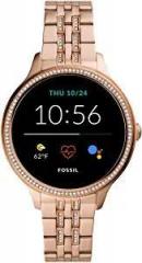 Fossil Gen 5E Women's Smartwatch with stainless steel mesh strap, Full Touch, AMOLED screen, Bluetooth calling, and Built in GPS FTW6073