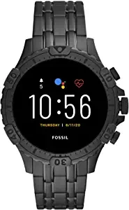 Fossil Gen 5 Garrett Stainless Steel Touchscreen Men's Smartwatch with Speaker, Heart Rate, GPS, Music Storage and Smartphone Notifications FTW4038 46mm, Black