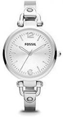 Fossil Georgia Analogue Women's Watch Silver Dial & Silver Colored Strap ES3083