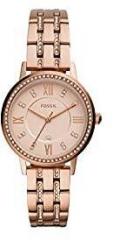 Fossil Gwen Analogue Women's Watch Rose Gold Dial Womens Standard Colored Strap ES4879