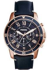 Fossil Men Leather Grant Sport Analog Blue Dial Watch Fs5237, Band Color Blue