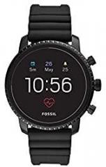 Fossil Men's Gen 4 Explorist HR Heart Rate Stainless Steel and Silicone Touchscreen Smartwatch, Color: Black Model: FTW4018