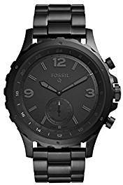 Fossil Q Nate Hybrid Black IP Stainless Steel Smartwatch