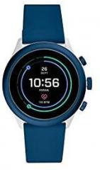 Fossil Sport 43mm, blue unisex Metal and Silicone Touchscreen Smartwatch with AMOLED screen, Heart Rate, GPS, NFC, Music storage and Smartphone Notifications FTW4036