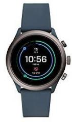 Fossil Sport 43mm, Smokey blue unisex Metal and Silicone Touchscreen Smartwatch with AMOLED screen, Heart Rate, GPS, NFC, Music storage and Smartphone Notifications FTW4021