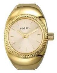 Fossil Watch Ring Gold dial ES5246 for Women, Analog, Stainless Steel, Gold Strap