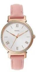 Fossil Women Leather Analog Silver Dial Watch Es4794, Band Color Beige