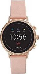 Fossil Women's Gen 4 Venture HR Heart Rate Stainless Steel and Leather Touchscreen Women's Smartwatch, Color: Rose Gold, Pink Model: FTW6015