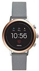 Fossil Women's Gen 4 Venture HR Heart Rate Stainless Steel and Silicone Touchscreen Smartwatch, Color: Rose Gold, Grey Model: FTW6016