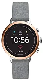 Women's Gen 4 Venture HR Heart Rate Stainless Steel and Silicone Touchscreen Smartwatch, Color: Rose Gold, Grey Model: FTW6016