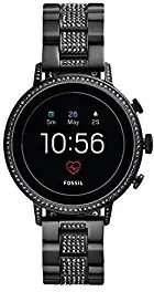 Fossil Women's Gen 4 Venture HR Heart Rate Stainless Steel Touchscreen Smartwatch, Color: Black FTW6023
