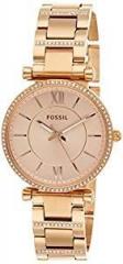 Fossil Women's White Dial Golden Analog Watch ES4648