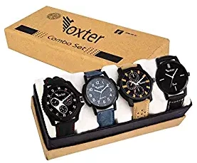 Foxter Combo of 4 Analogue Multicolor Dial and Stylish Balt Men's and Boy's Watch