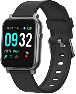 French Connection F1 Color : Black Touch screen Unisex Metal case Smartwatch with Heart rate & Blood pressure monitoring, upto 14 days active battery life and Silicone strap