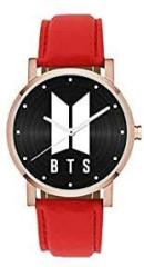 Generic BTS 0 42 Red Strap Premium Rosegold Unisex Watch