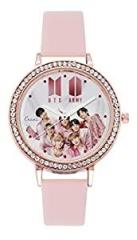 Generic BTS Analog Pink Dimond_03 Rosegold Watch | Girls | Premium Rosegold Watch
